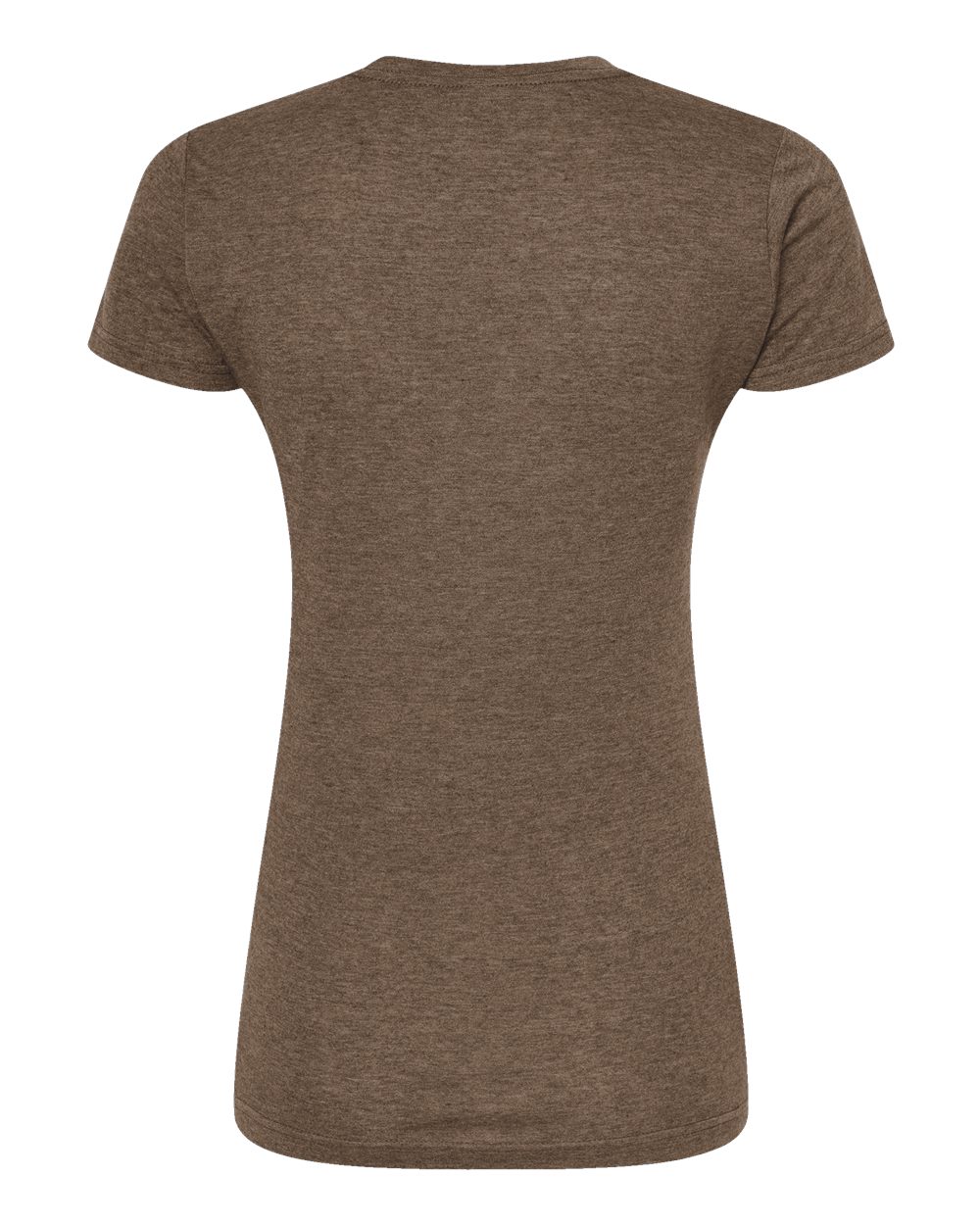 Front View of Heather Brown Women's Poly-Rich T-Shirt - 240