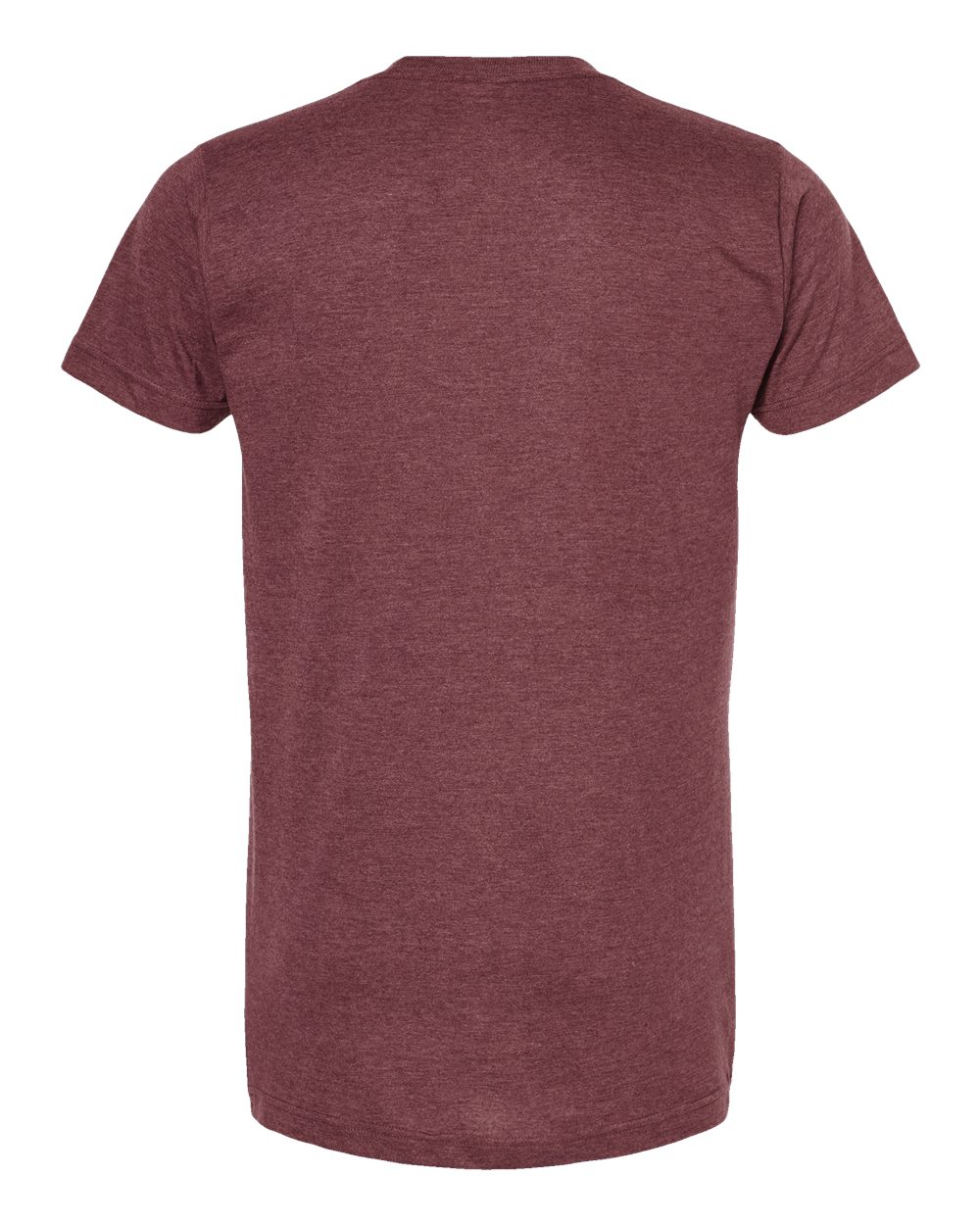 Rear View of Heather Burgundy Fine Jersey T-Shirt - 202