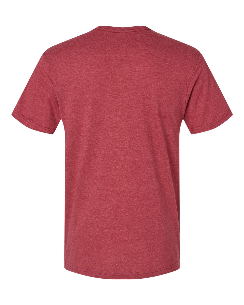 Front View of Heather Cardinal CVC V-Neck Tee - 2006CVC