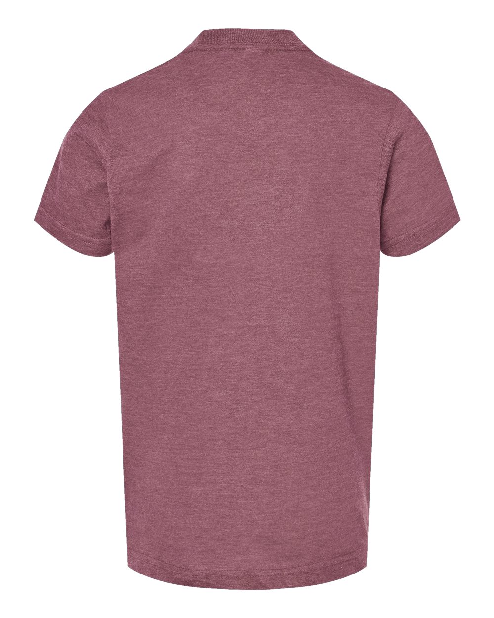 Front View of Heather Cassis Youth Fine Jersey T-Shirt - 235