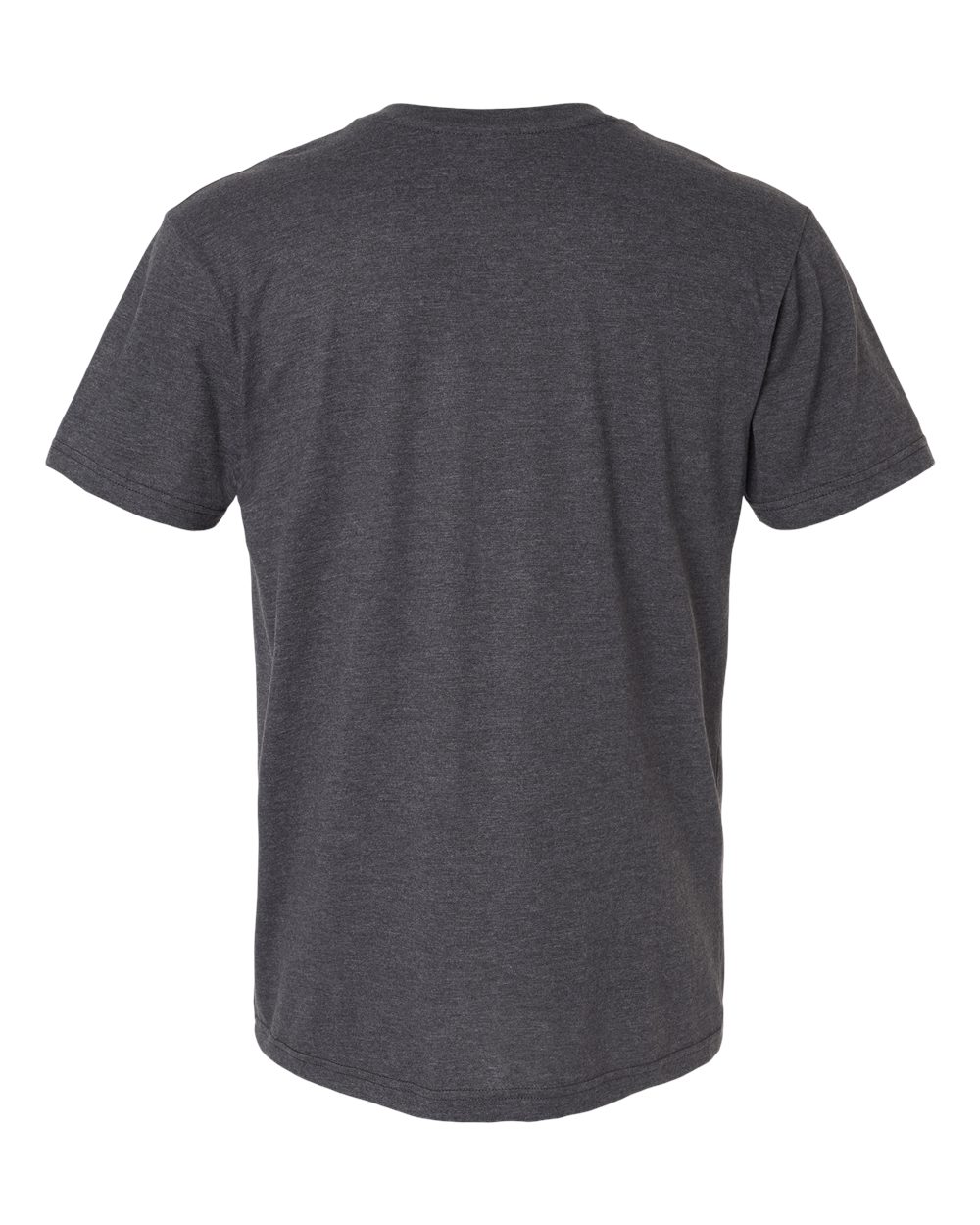 Front View of Heather Charcoal CVC Henley Tee - 2004CVC