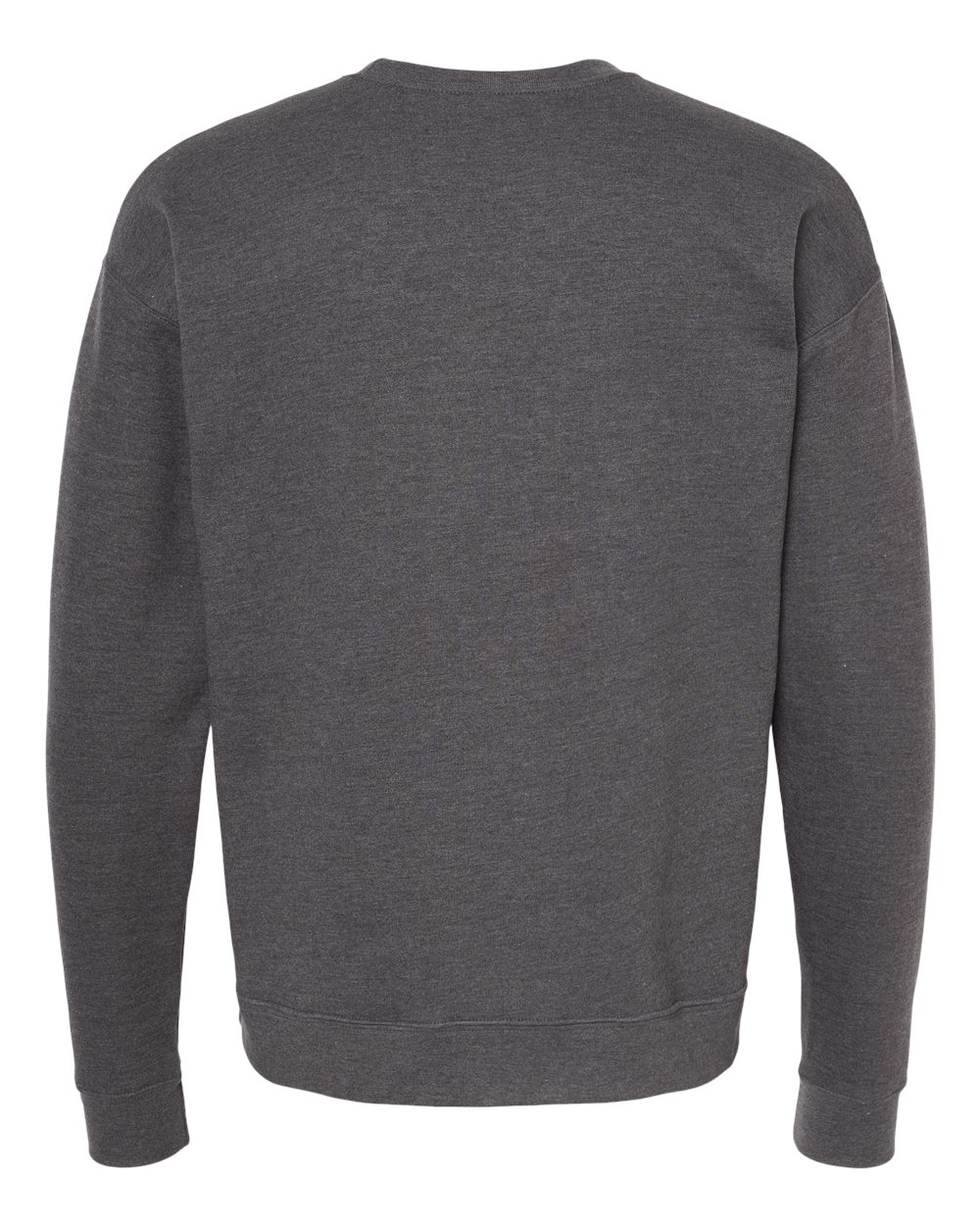 Rear View of Heather Charcoal Fleece Crewneck Sweatshirt - 340