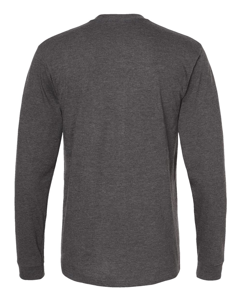 Front View of Heather Charcoal Heavyweight Jersey Long Sleeve T-Shirt - 291