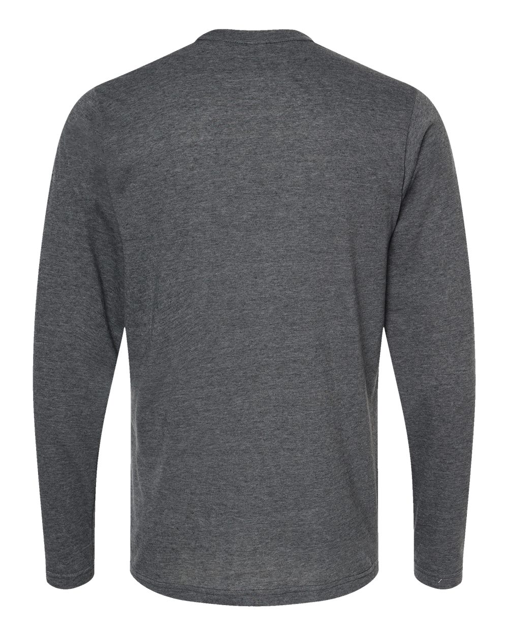 Front View of Heather Charcoal Poly-Rich Long Sleeve T-Shirt - 242