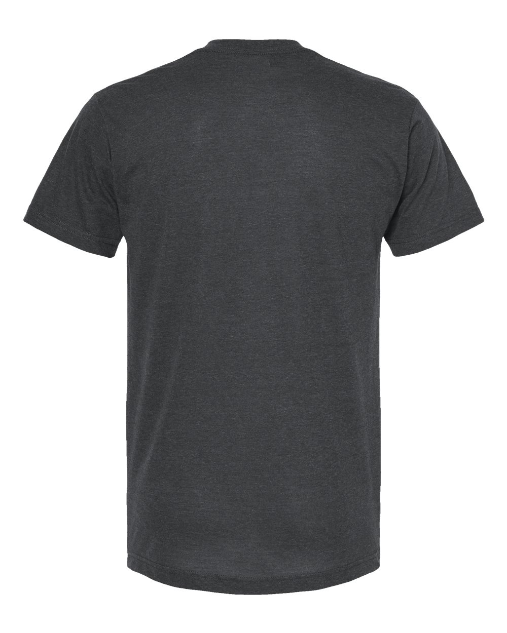 Rear View of Heather Charcoal Poly-Rich V-Neck T-Shirt - 207