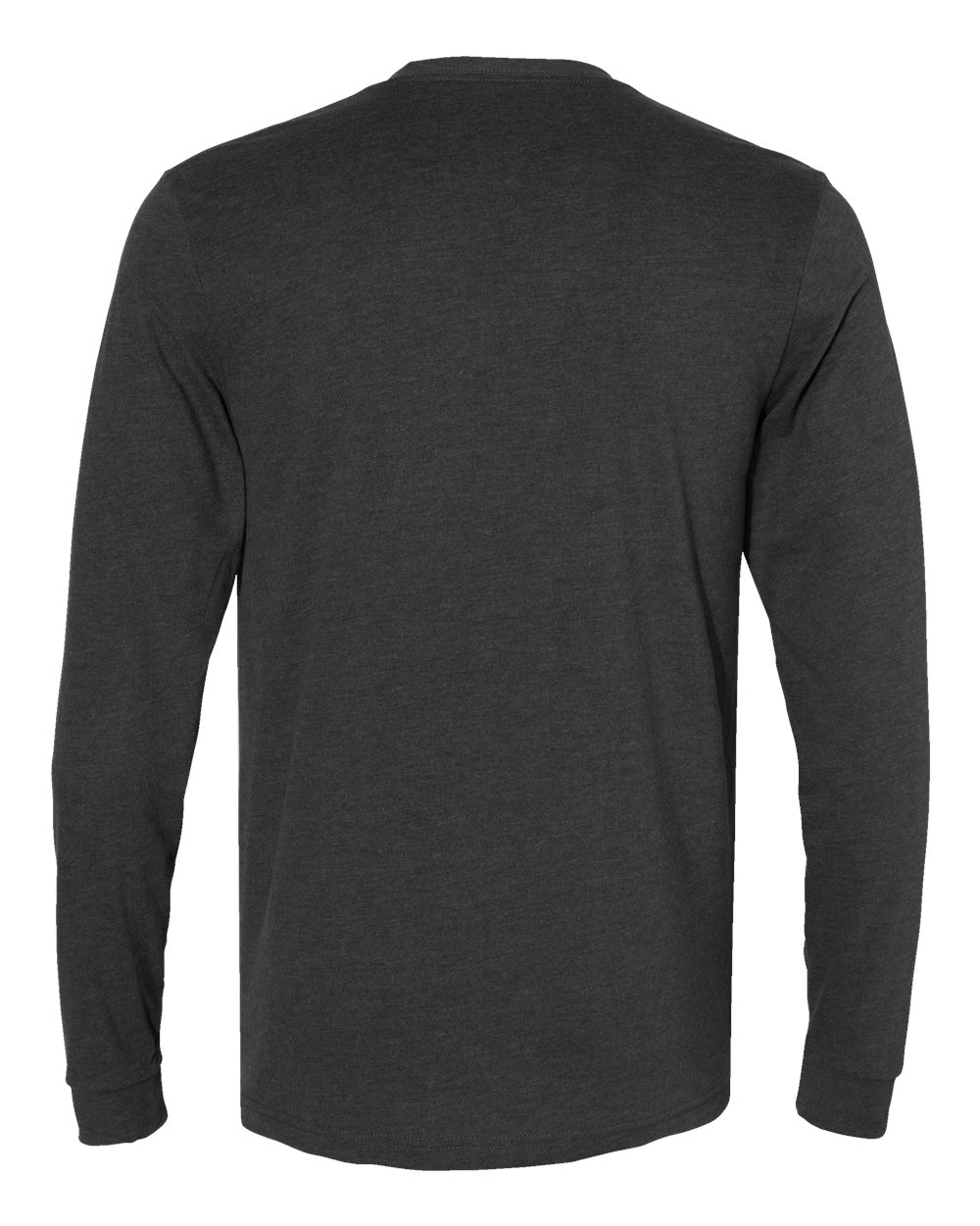 Front View of Heather Charcoal Sueded Long Sleeve T-Shirt - 6411