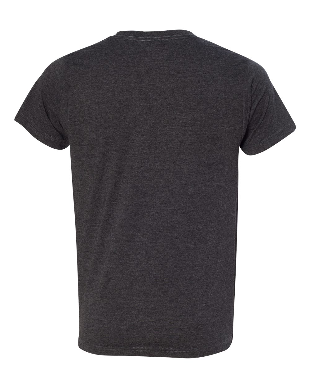 Rear View of Heather Charcoal USA-Made 50/50 Fine Jersey T-Shirt - 5010