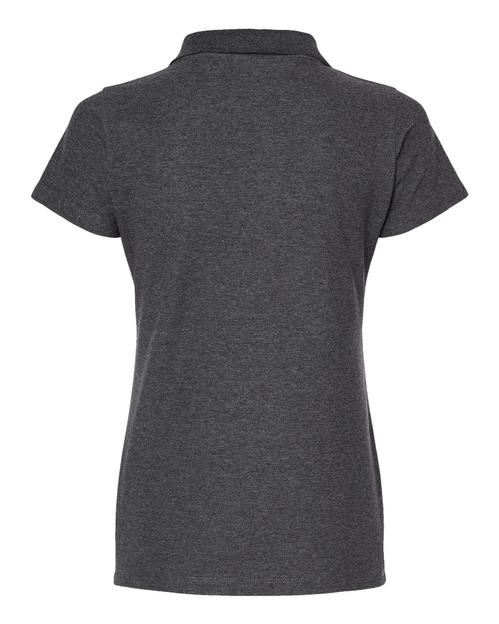 Rear View of Heather Charcoal Women&#39;s 50/50 Sport Pique Polo - 401