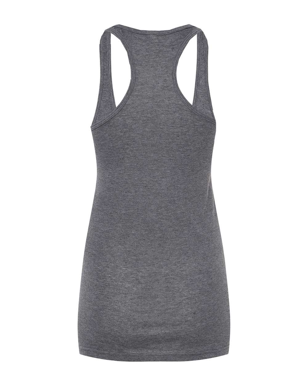 Rear View of Heather Charcoal Women&#39;s Poly-Rich Racerback Tank Top - 190