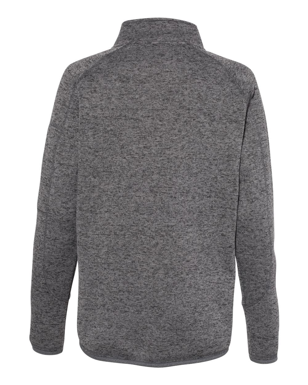 Rear View of Heather Charcoal Women&#39;s Sweater Knit Jacket - 5901
