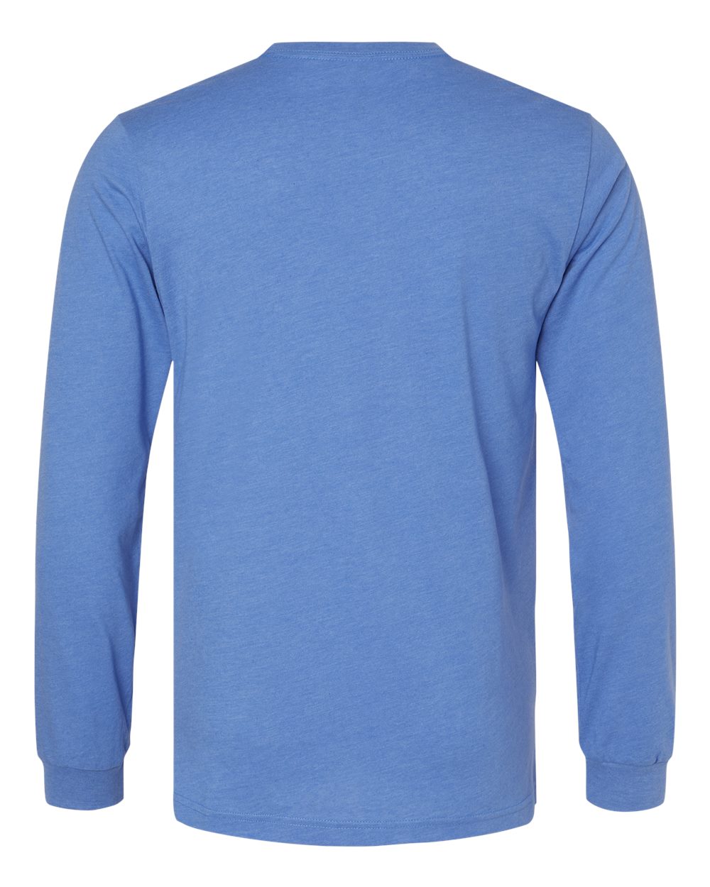 Front View of Heather Columbia Blue Heather CVC Long Sleeve Tee - 3501CVC