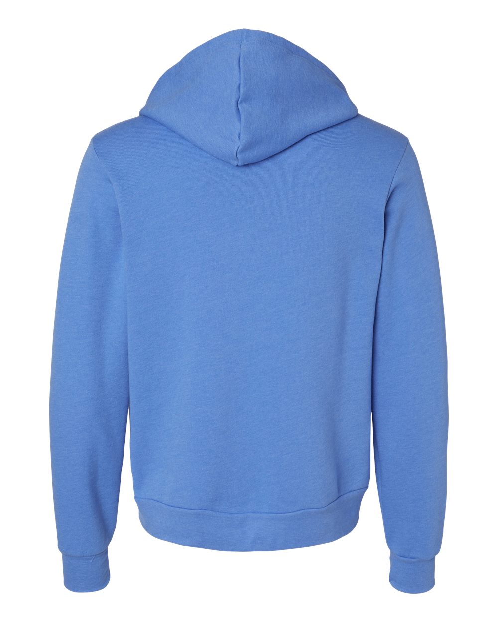 Front View of Heather Columbia Blue Sponge Fleece Full-Zip Hoodie - 3739