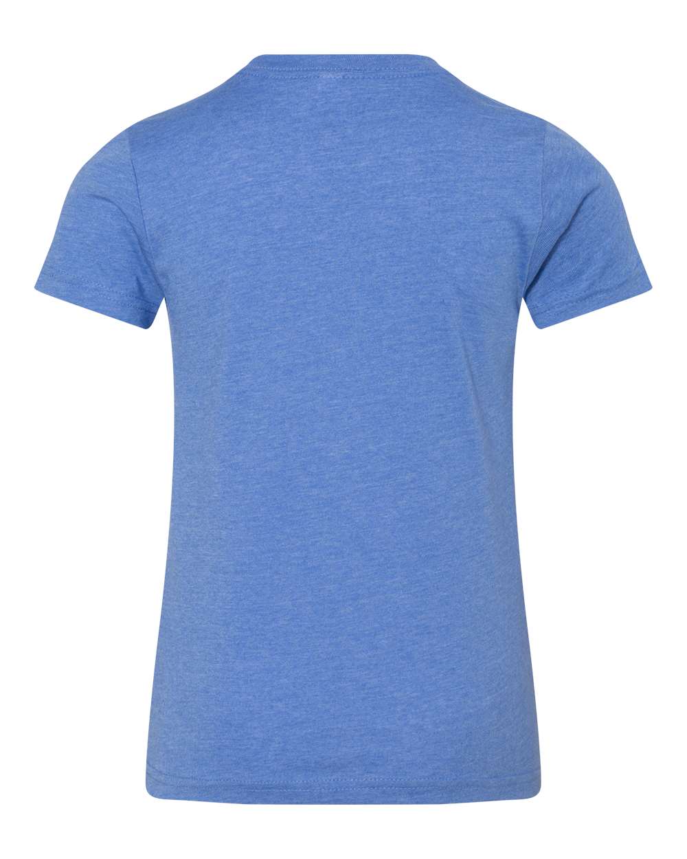 Front View of Heather Columbia Blue Youth CVC Jersey Tee - 3001YCVC