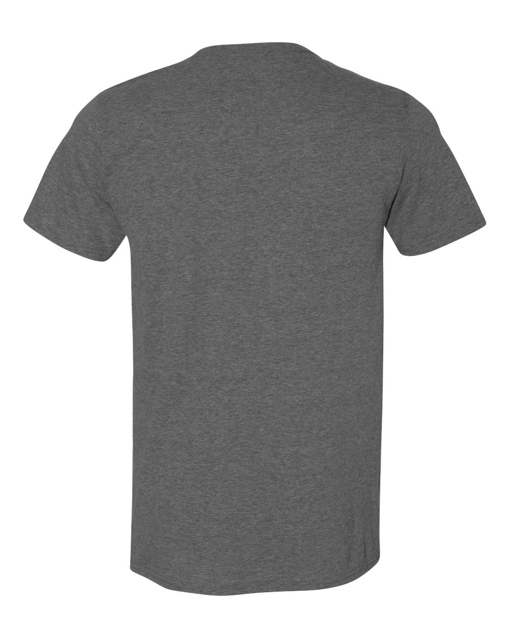 Front View of Heather Dark Grey Softstyle® T-Shirt - 64000