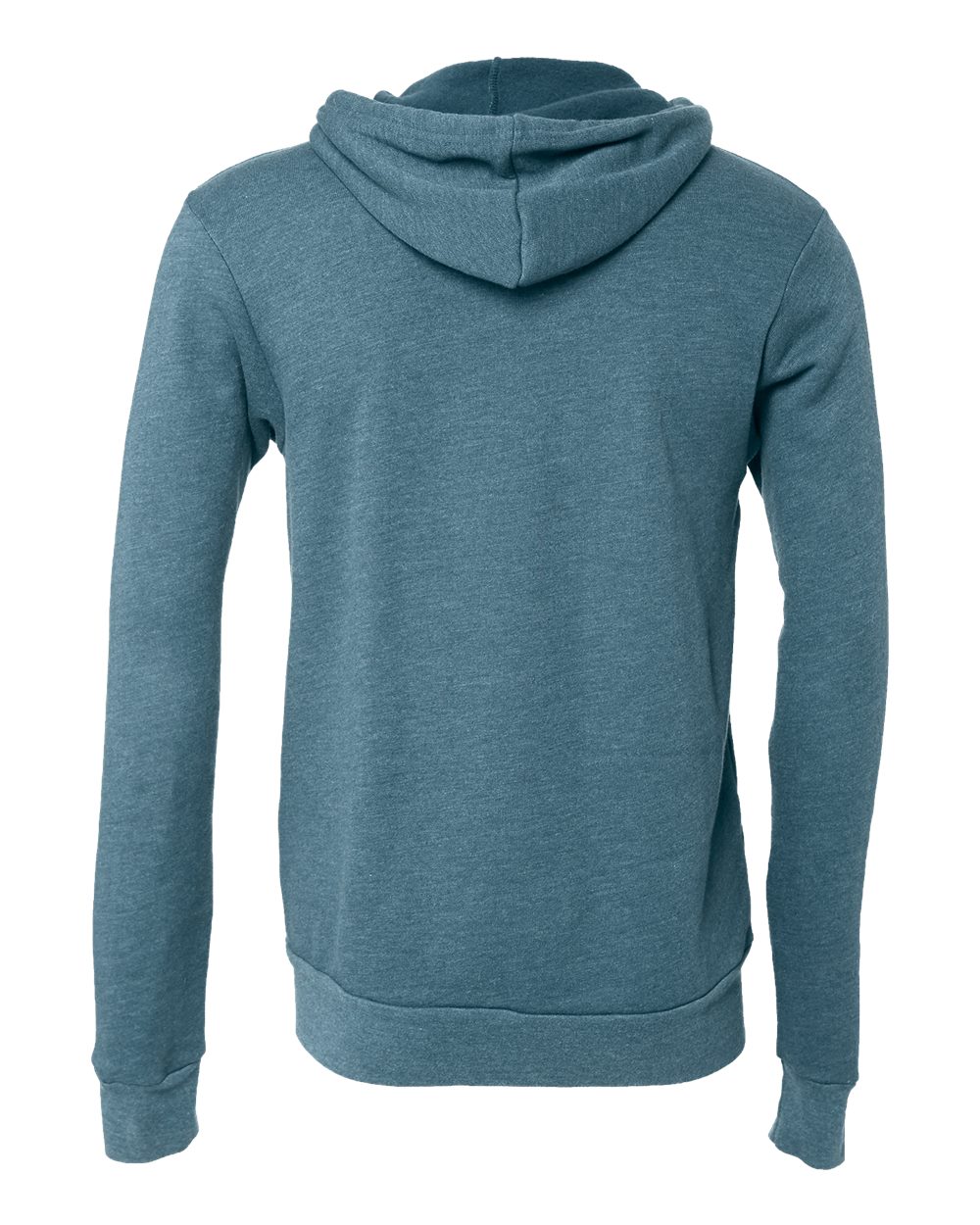 Front View of Heather Deep Teal Sponge Fleece Full-Zip Hoodie - 3739