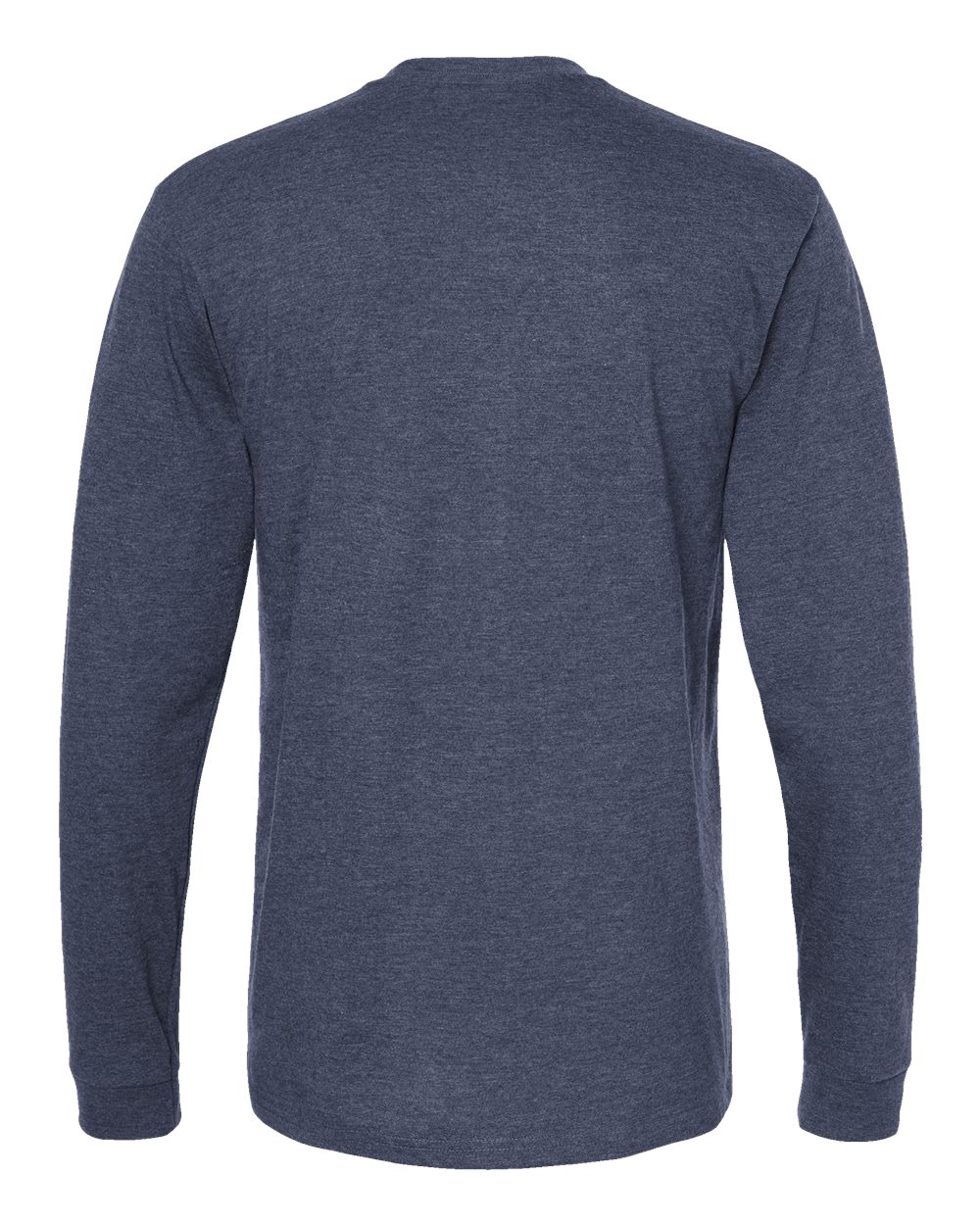 Front View of Heather Denim Heavyweight Jersey Long Sleeve T-Shirt - 291