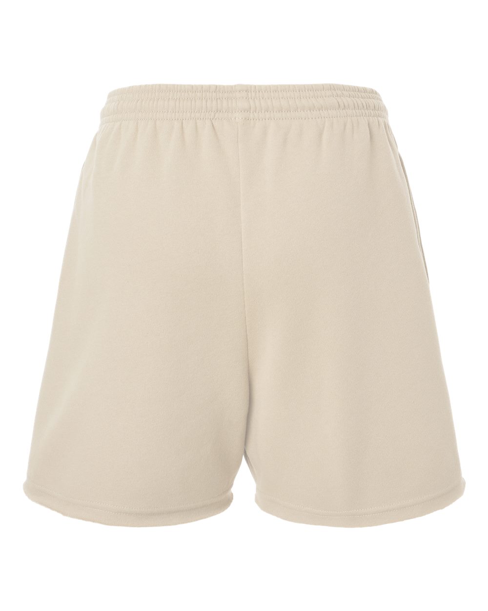 Rear View of Heather Dust Women&#39;s Cutoff Fleece Shorts - 3787