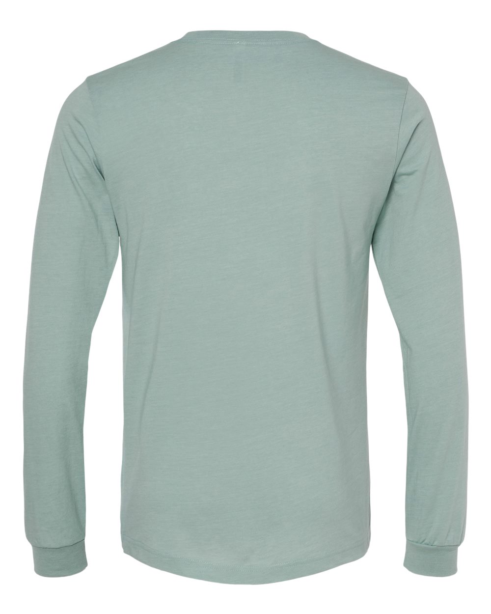 Rear View of Heather Dusty Blue Heather CVC Long Sleeve Tee - 3501CVC