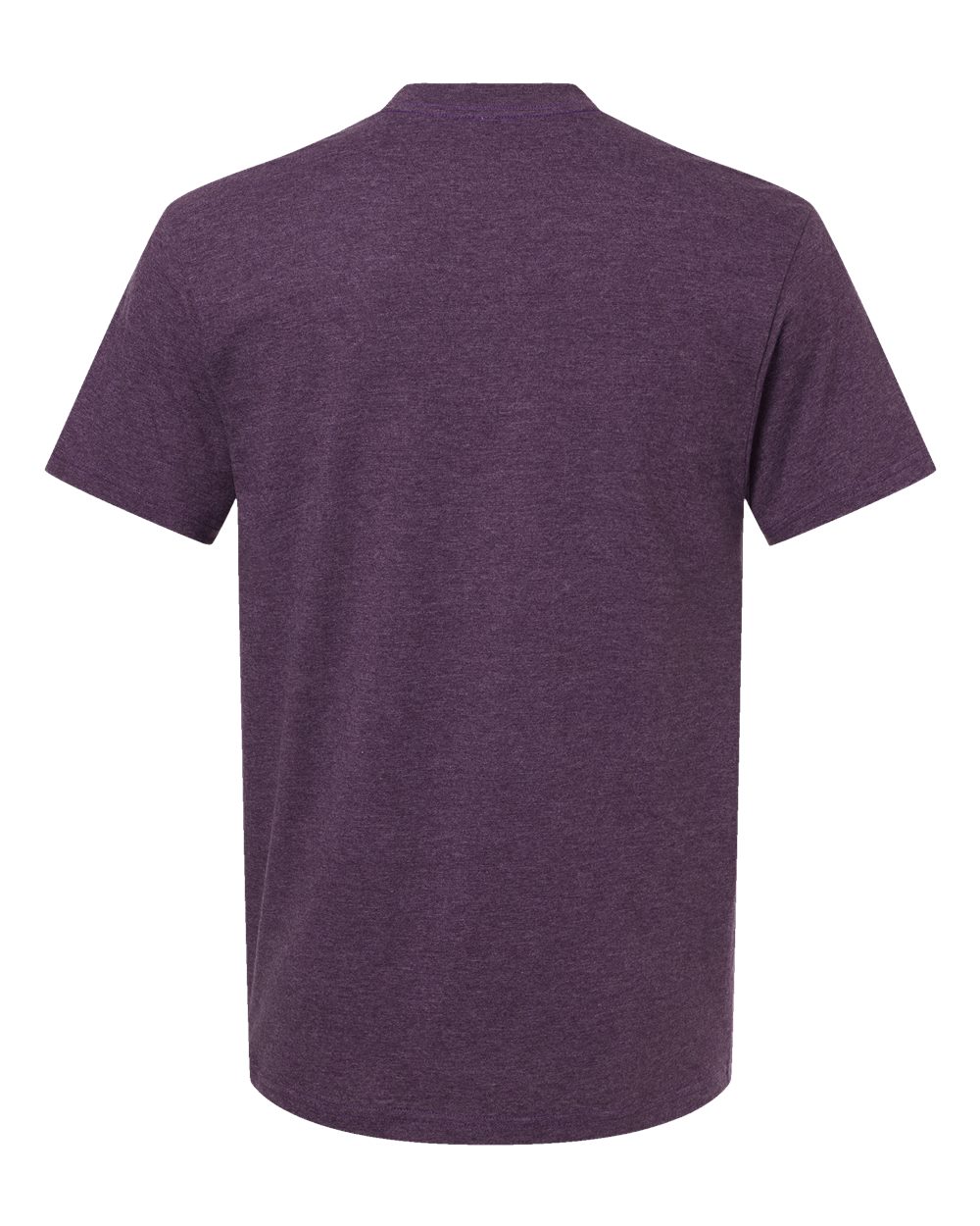 Rear View of Heather Eggplant CVC Tee - 2001CVC
