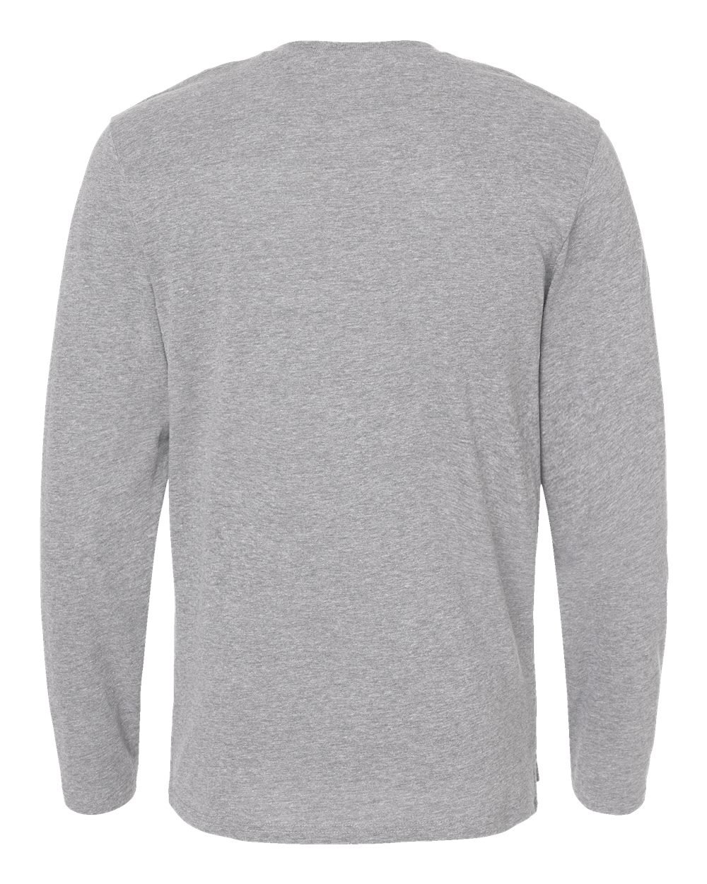 Front View of Heather Fine Jersey Long Sleeve Tee - 6918