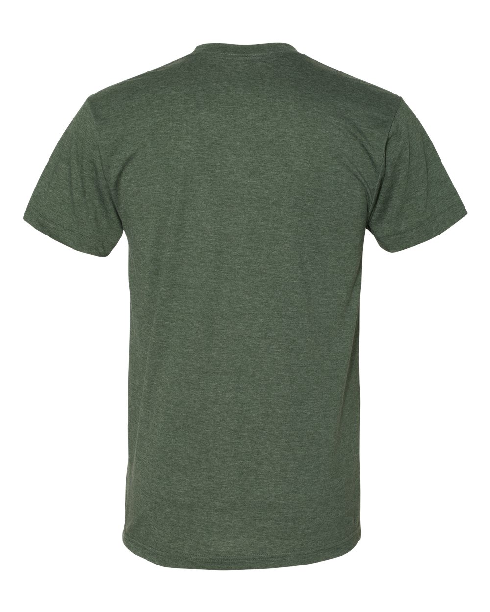 Rear View of Heather Forest USA-Made 50/50 Tee - BB401USA