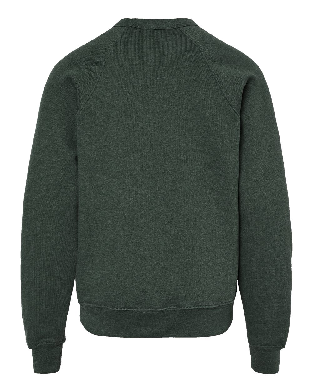 Front View of Heather Forest Youth Sponge Fleece Crewneck Sweatshirt - 3901Y