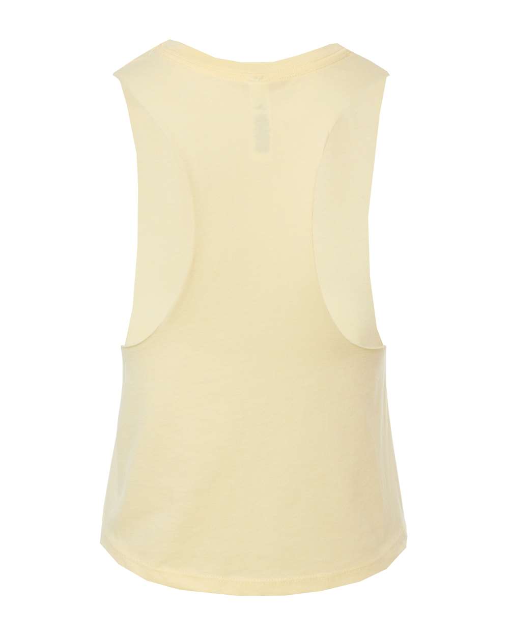 Rear View of Heather French Vanilla Women&#39;s Racerback Crop Tank - 6682