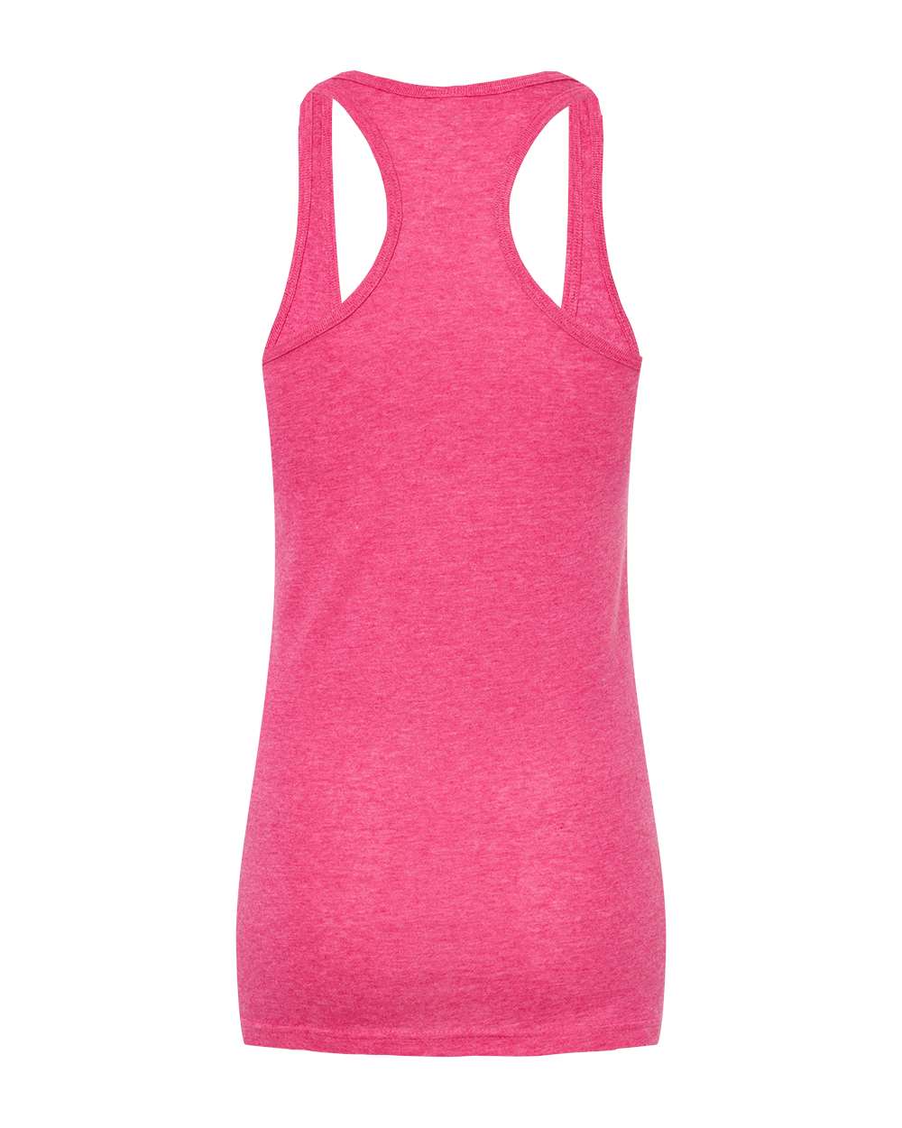 Rear View of Heather Fuchsia Women&#39;s Poly-Rich Racerback Tank Top - 190
