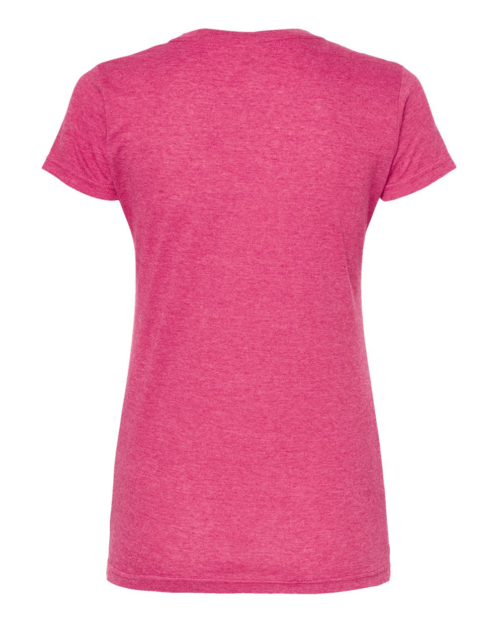 Front View of Heather Fuchsia Women's Poly-Rich T-Shirt - 240