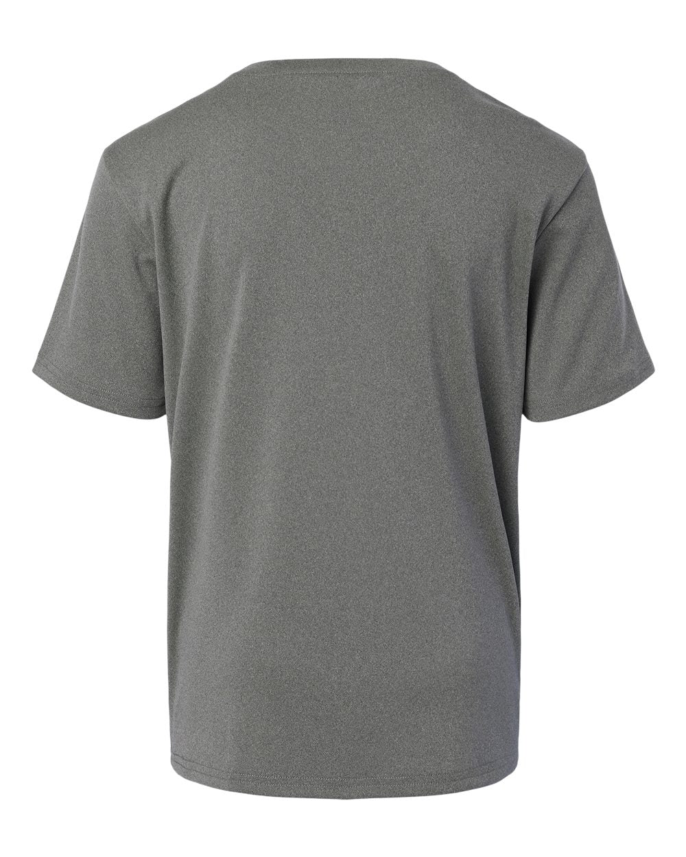 Front View of Heather Granite Pro-Lock Youth Performance T-Shirt - 48000Y