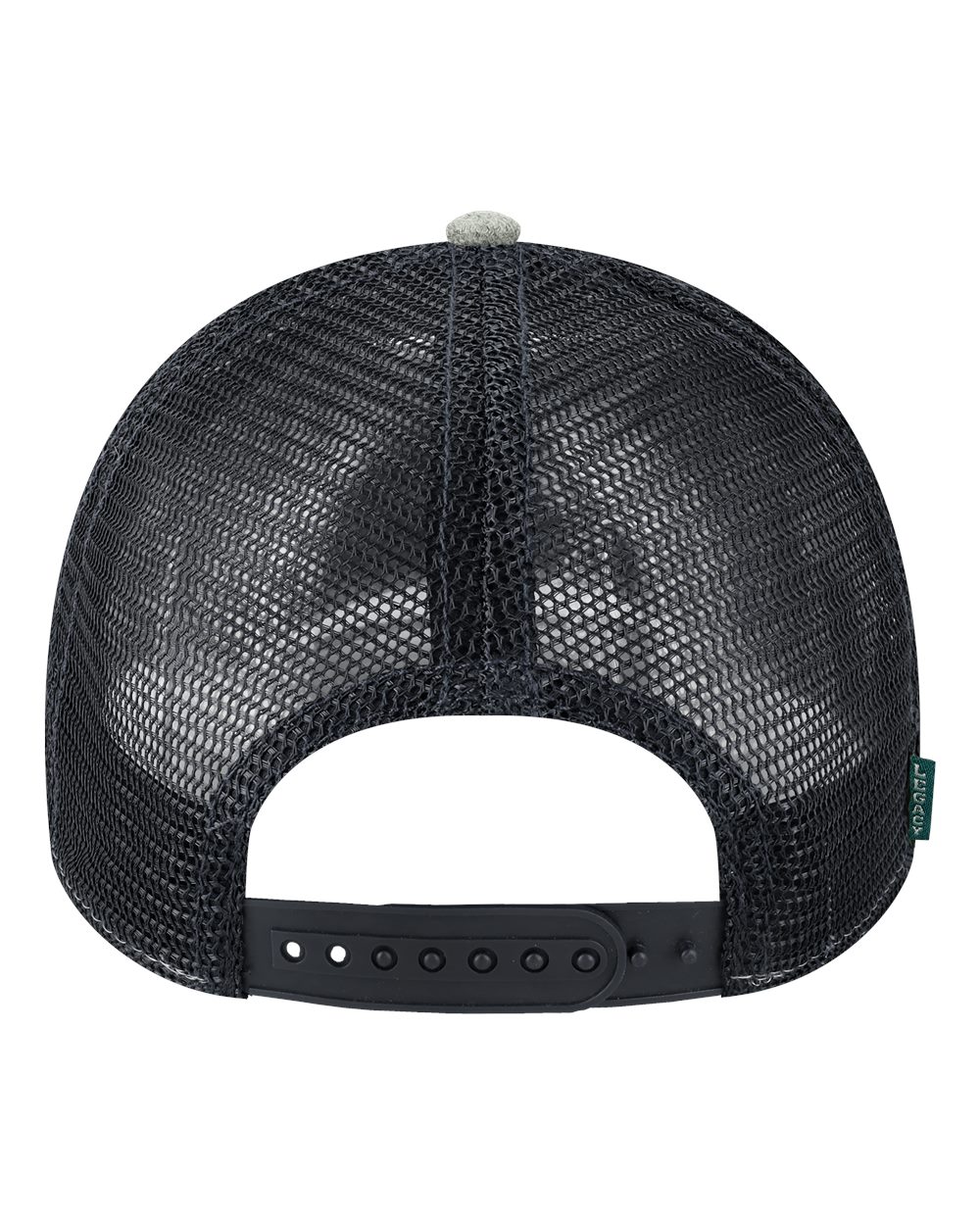 Front View of Heather Grey/ Black Lo-Pro Snapback Trucker Cap - LPS