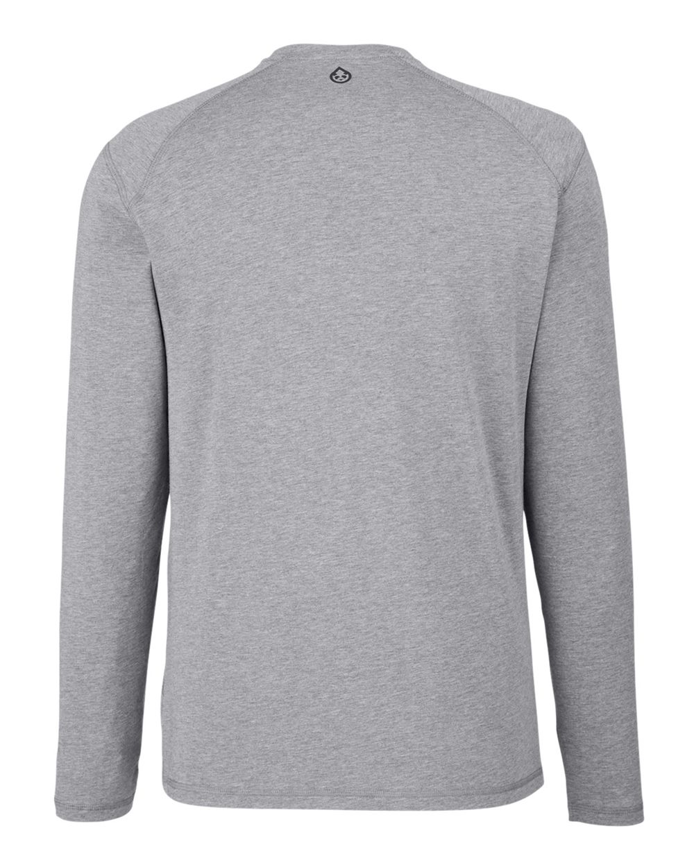 Rear View of Heather Grey Carrollton Fitness Long Sleeve T-Shirt - TM310