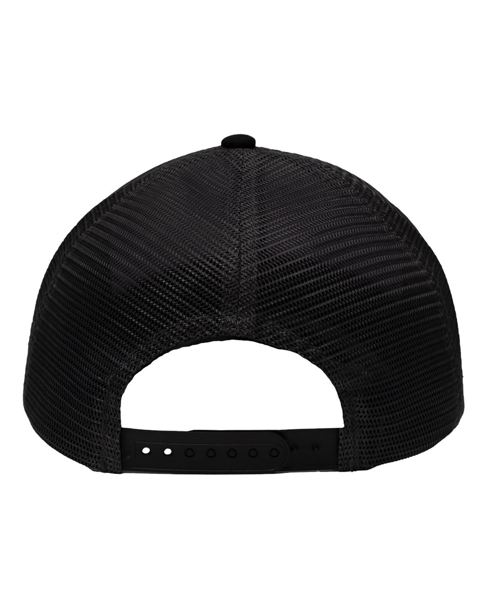 Rear View of Heather Grey/ Charcoal/ Black Traditional Lo-Pro Mesh Back Trucker Fit Cap - SP1450