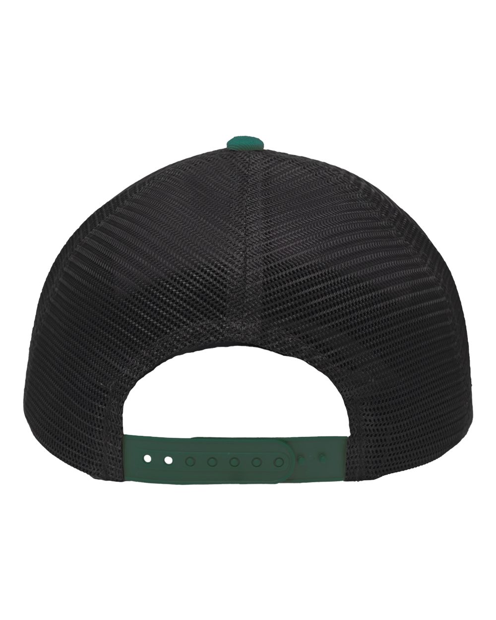 Front View of Heather Grey/ Charcoal/ Forest Green Traditional Lo-Pro Mesh Back Trucker Fit Cap - SP1450