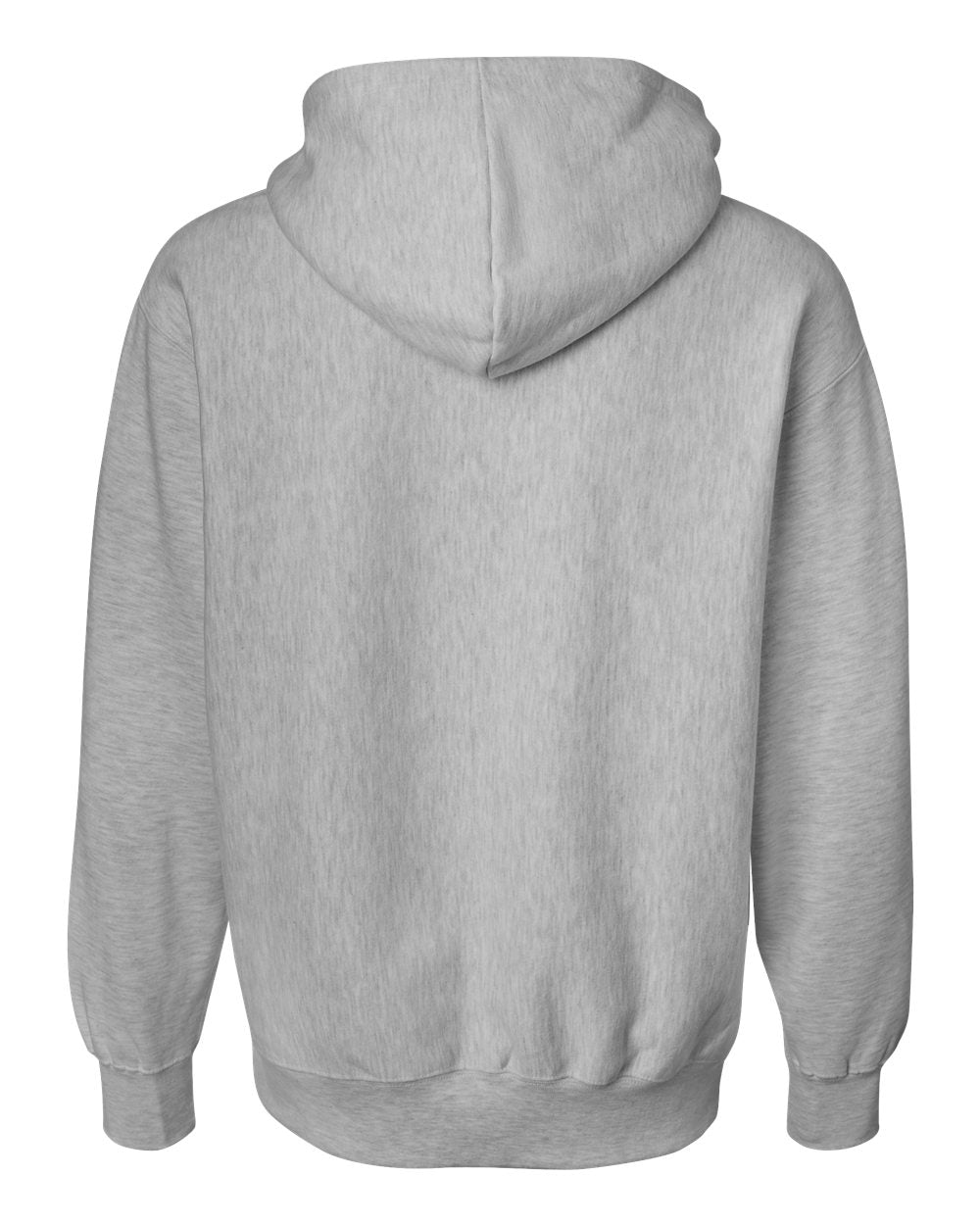Rear View of Heather Grey Cross Weave™ Hooded Sweatshirt - 7700