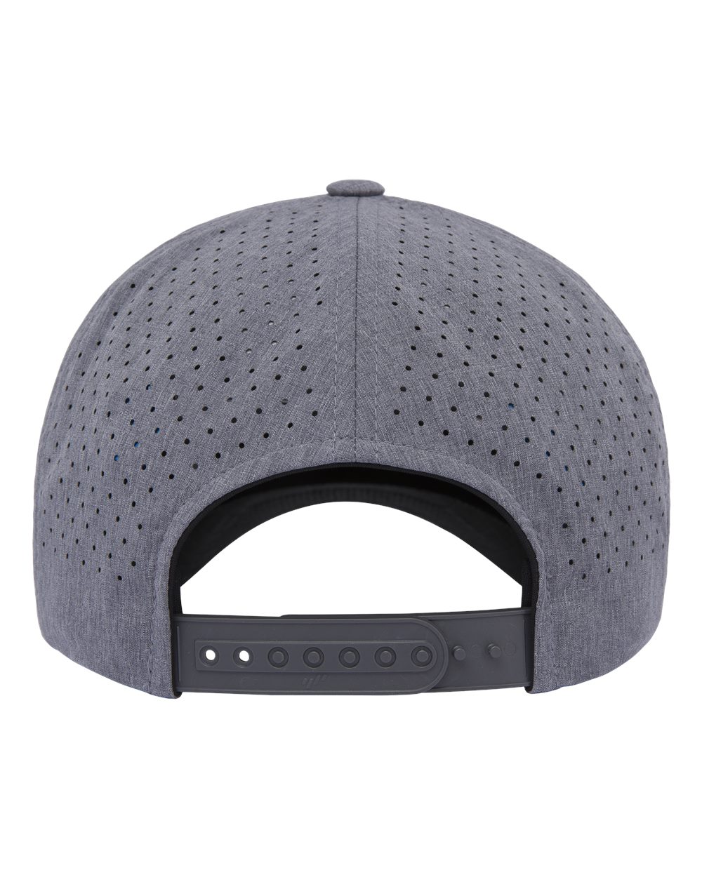 Rear View of Heather Grey Five-Panel Snapback with Perforated Cap - 5389AP