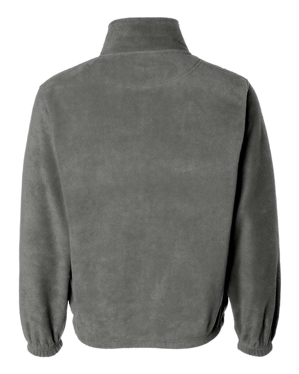 Rear View of Heather Grey Fleece Full-Zip Jacket - 3061