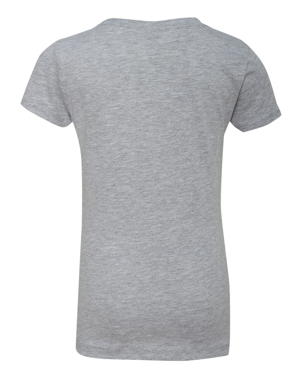 Rear View of Heather Grey Girls’ Cotton Princess T-Shirt - 3710