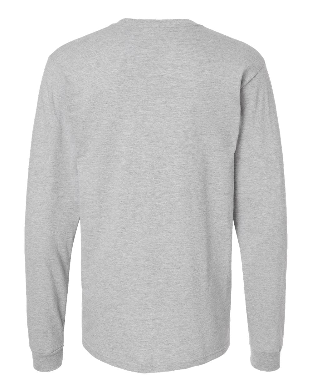 Front View of Heather Grey Heavyweight Jersey Long Sleeve T-Shirt - 291