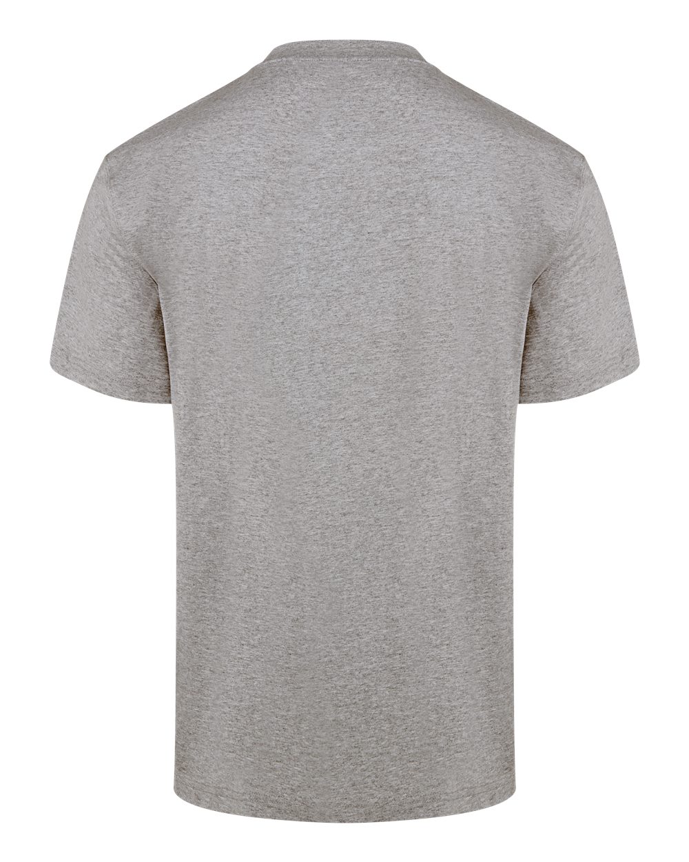 Front View of Heather Grey Heavyweight Traditional Short Sleeve Henley - Tall Sizes - WS51T