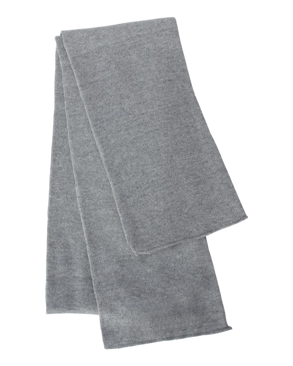 Front View of Heather Grey Knit Scarf - SP04