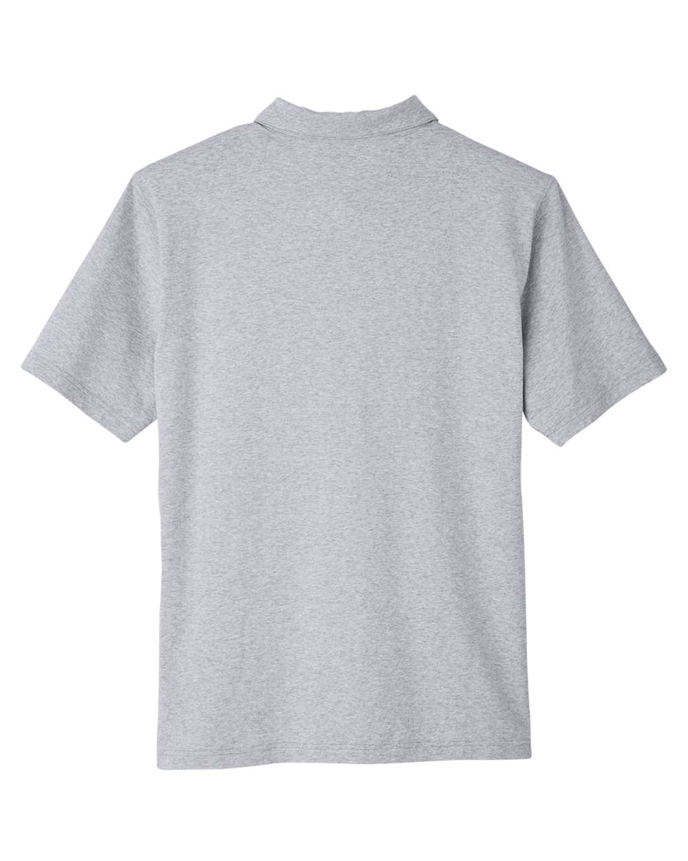 Front View of Heather Grey Men's Lakeshore Stretch Cotton Performance Polo - UC105