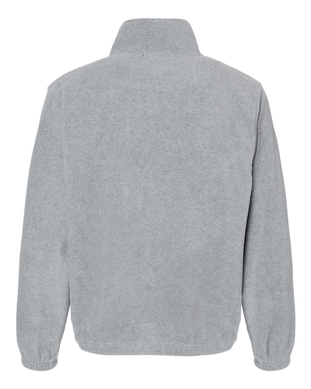 Front View of Heather Grey Polar Fleece Quarter-Zip Pullover - 3052