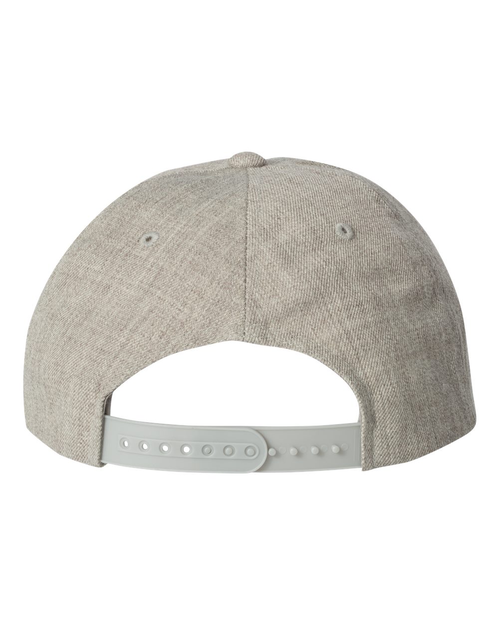 Rear View of Heather Grey Premium Five-Panel Snapback Cap - 5089M