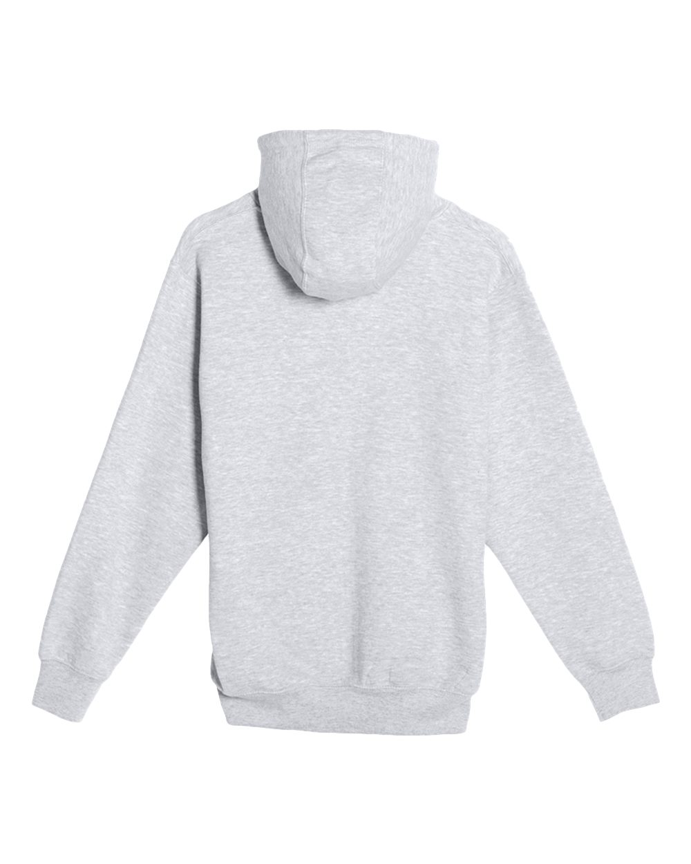 Rear View of Heather Grey Premium Full-Zip Hooded Sweatshirt - LS14003