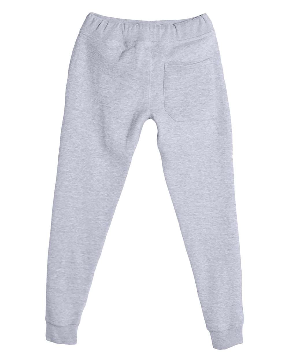 Rear View of Heather Grey Premium Jogger Pants - LST006