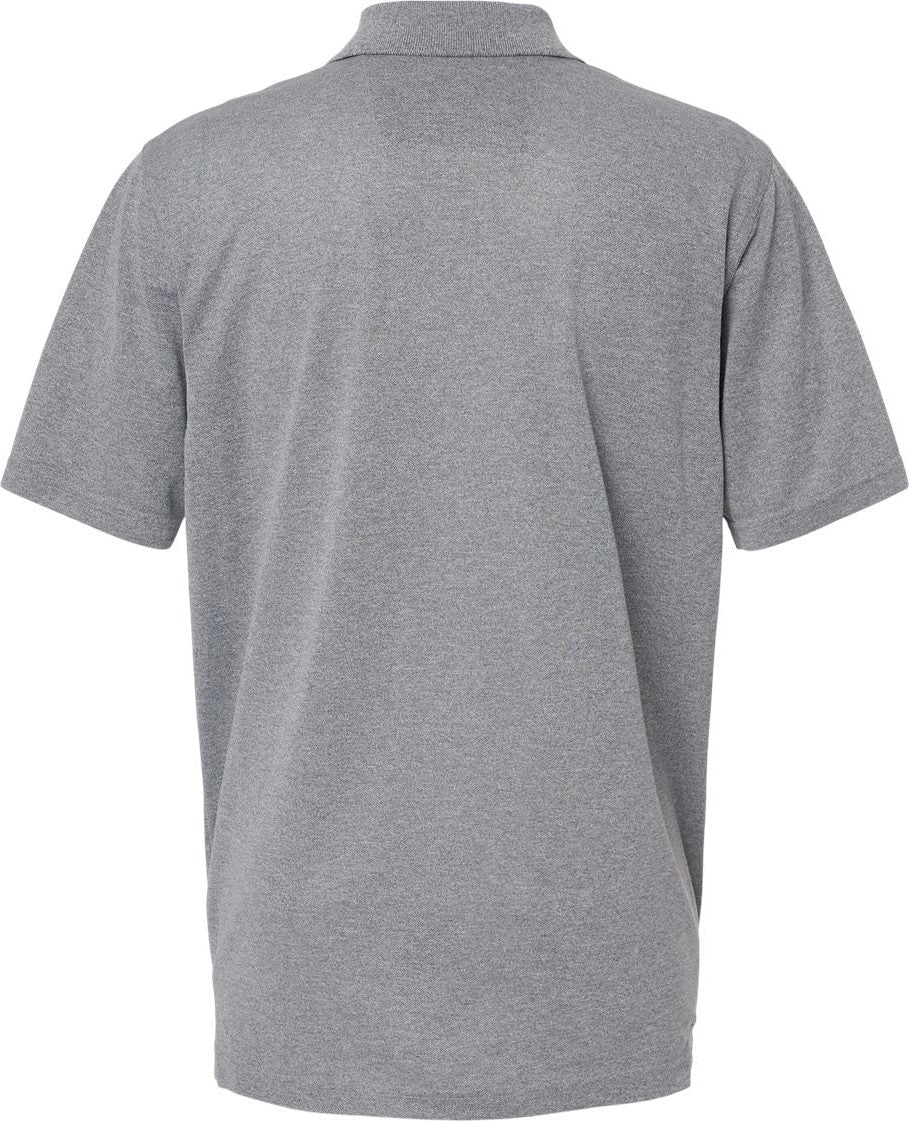 Rear View of Heather Grey Saratoga Performance Mini Mesh Polo - 100