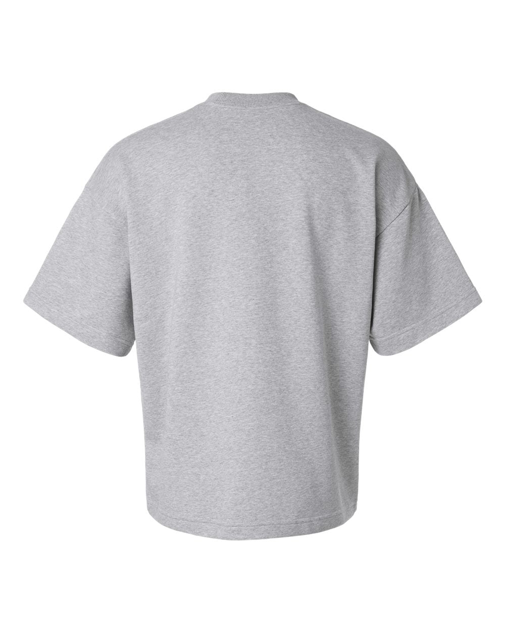 Rear View of Heather Grey Unisex French Terry Ex Crew - FTEX00 plain