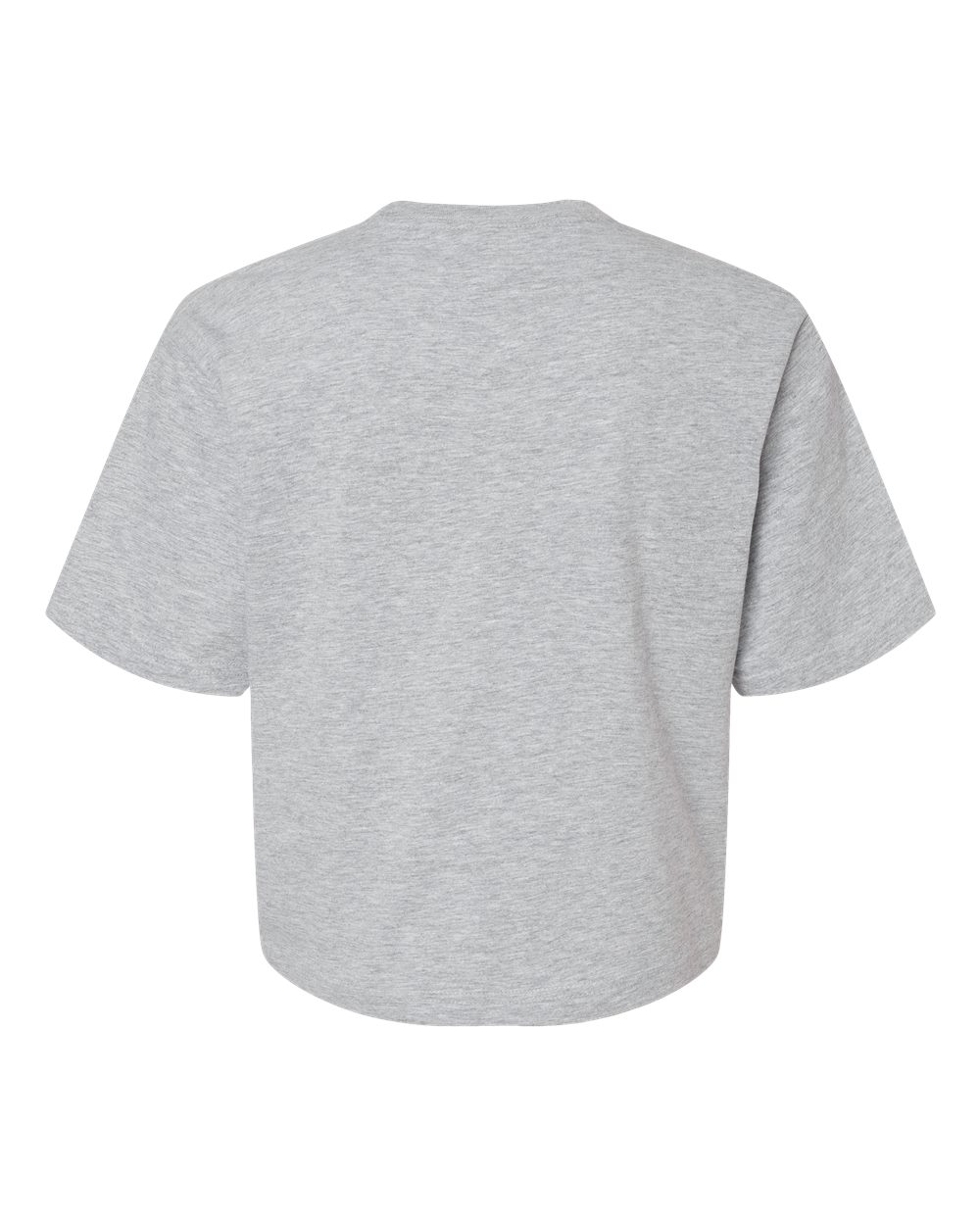 Rear View of Heather Grey Women&#39;s Fine Jersey Boxy Tee - 102