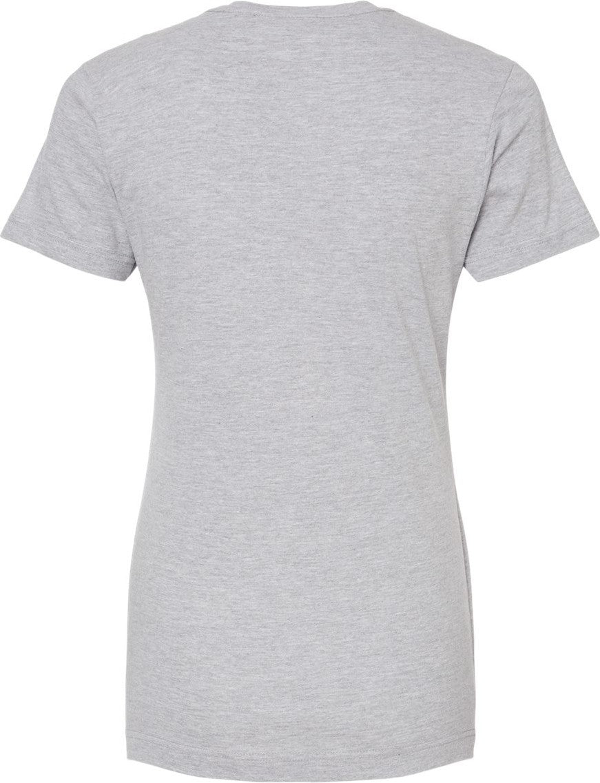 Rear View of Heather Grey Women&#39;s Fine Jersey Classic Fit T-Shirt - 216